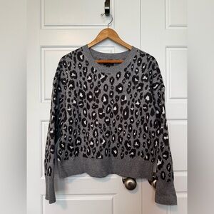 Lucky Brand Charcoal Leopard Sweater